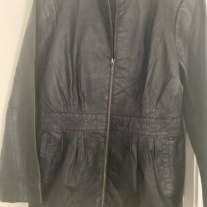 J.Jill Black Leather Jacket Size Medium